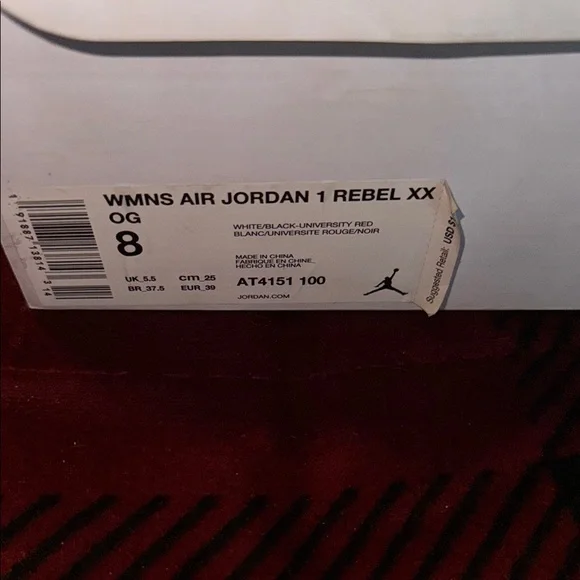 Nike Air Jordan 1 **Rare**Red and White Womens Sneakers - Picture 6 of 7